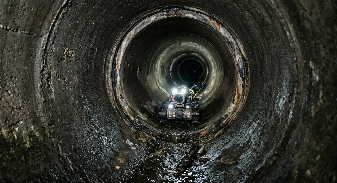 Robotic sewer camera inspecting pipe interior for Sewer Line Repair in St. Joseph